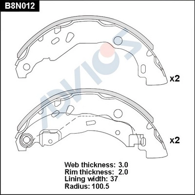 Комплект тормозных колодок ADVICS B8N012