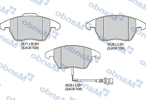 Комплект тормозных колодок дисковый тормоз MANDO MBF015477