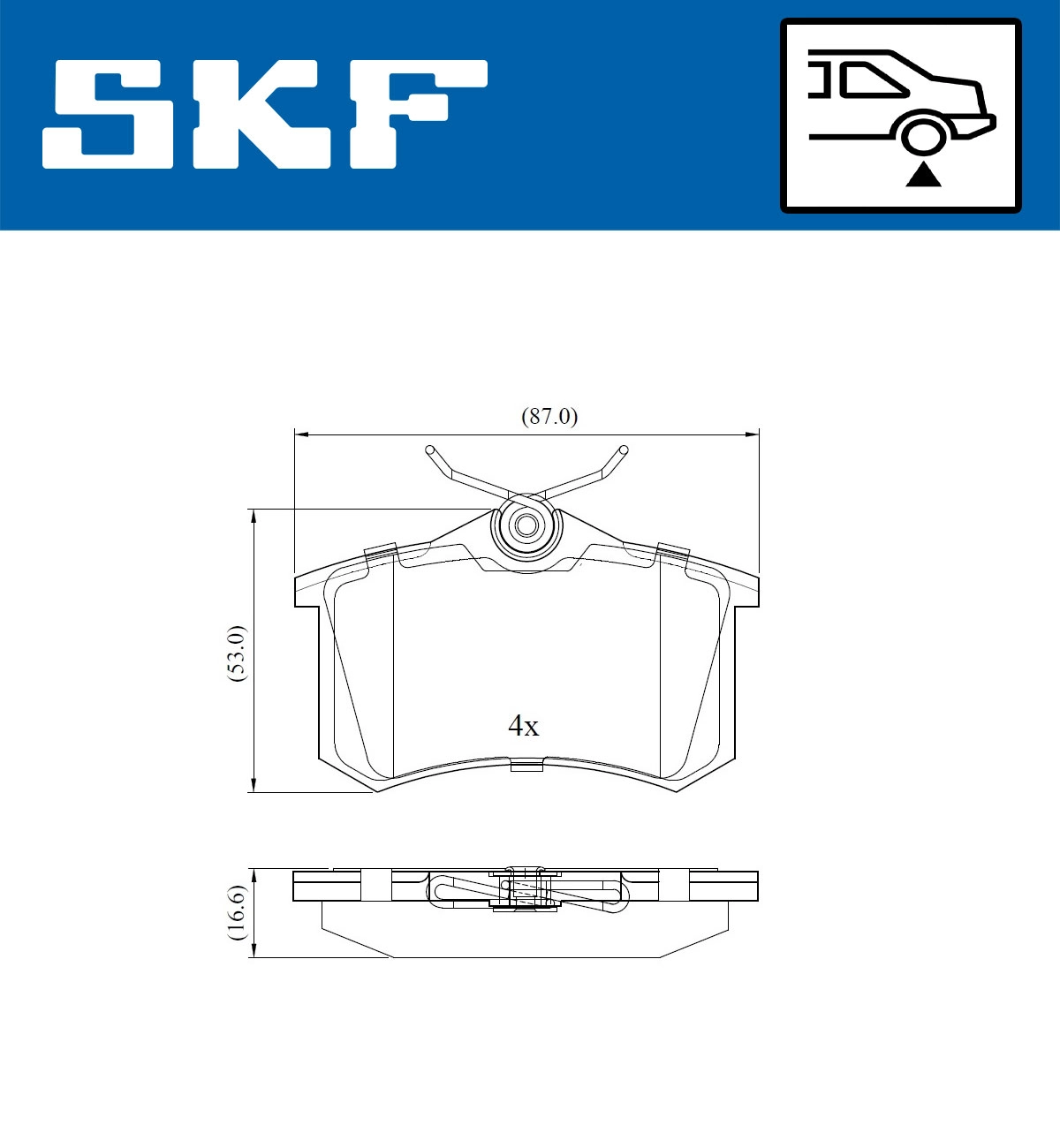 Комплект тормозных колодок дисковый тормоз SKF VKBP 90001