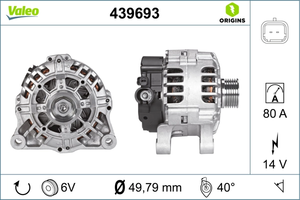 Генератор valeo origins new oe technology VALEO 439693