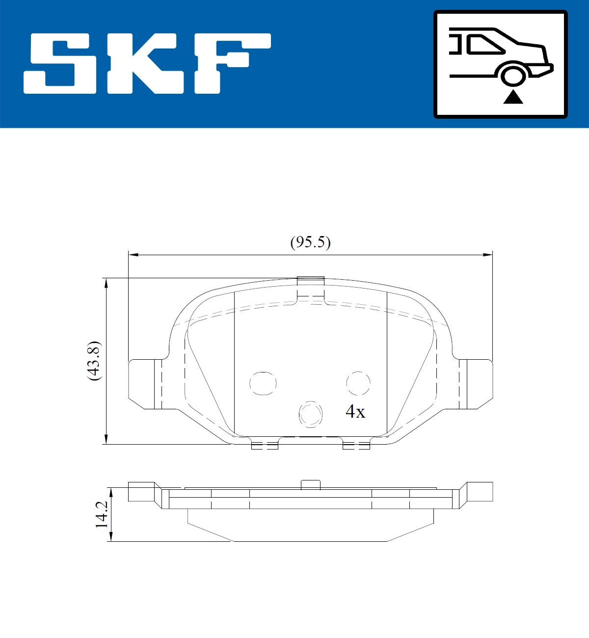 Комплект тормозных колодок дисковый тормоз SKF VKBP 90414