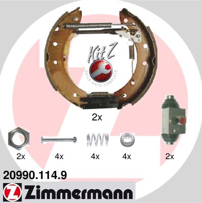 Комплект тормозных колодок kit z ZIMMERMANN 20990.114.9