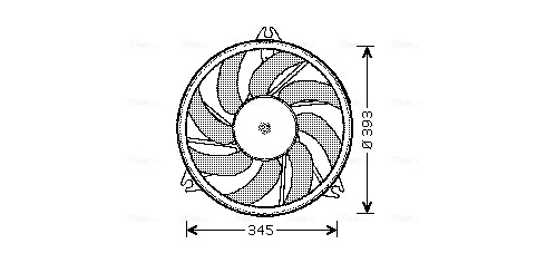 Вентилятор охлаждение двигателя AVA QUALITY COOLING PE7528