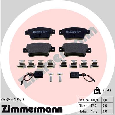 Комплект тормозных колодок дисковый тормоз ZIMMERMANN 25357.175.3