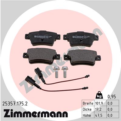 Комплект тормозных колодок дисковый тормоз ZIMMERMANN 25357.175.2