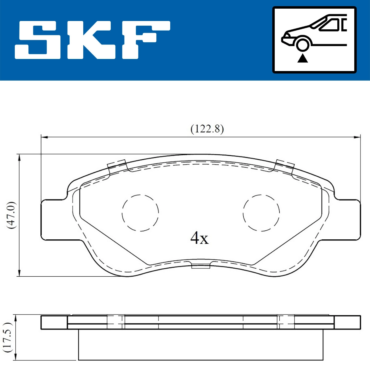 Комплект тормозных колодок дисковый тормоз SKF VKBP 80037