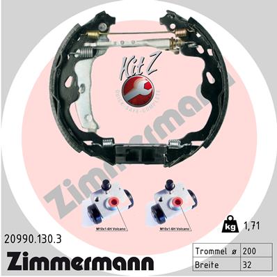 Комплект тормозных колодок kit z ZIMMERMANN 20990.130.3