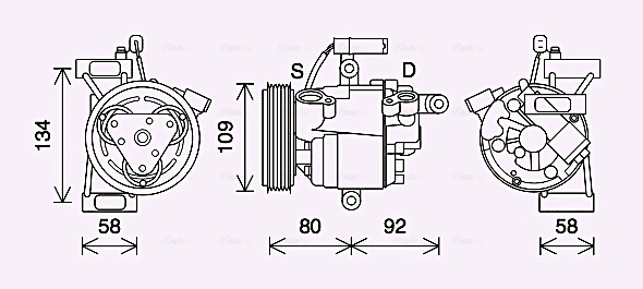 Компрессор кондиционер AVA QUALITY COOLING TOAK734