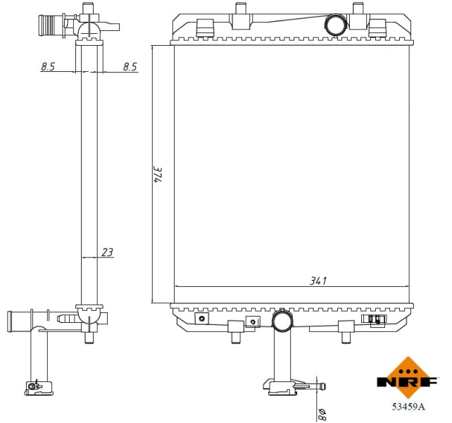 Радиатор охлаждение двигателя economy class NRF 53459A