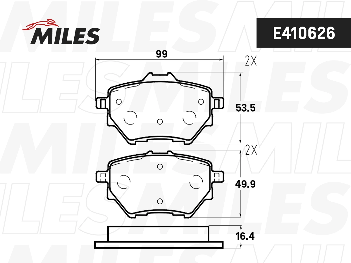 Комплект тормозных колодок дисковый тормоз MILES E410633