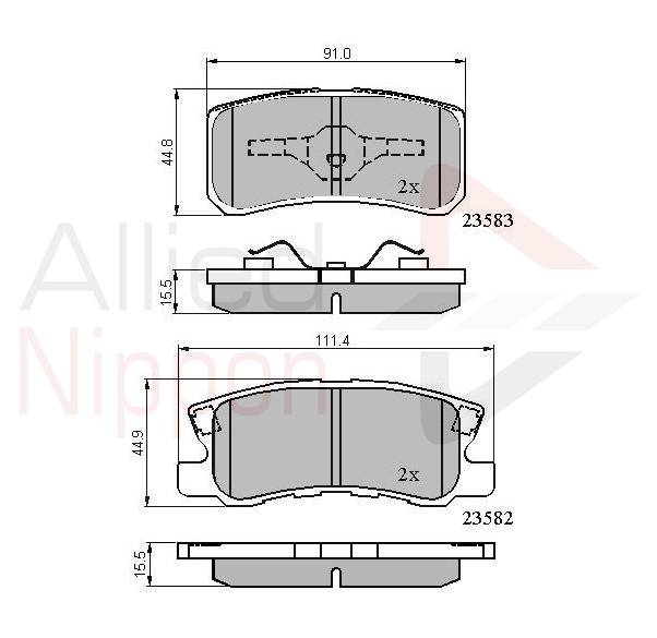 Комплект тормозных колодок дисковый тормоз anl braking