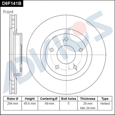 Тормозной диск ADVICS D6F141B