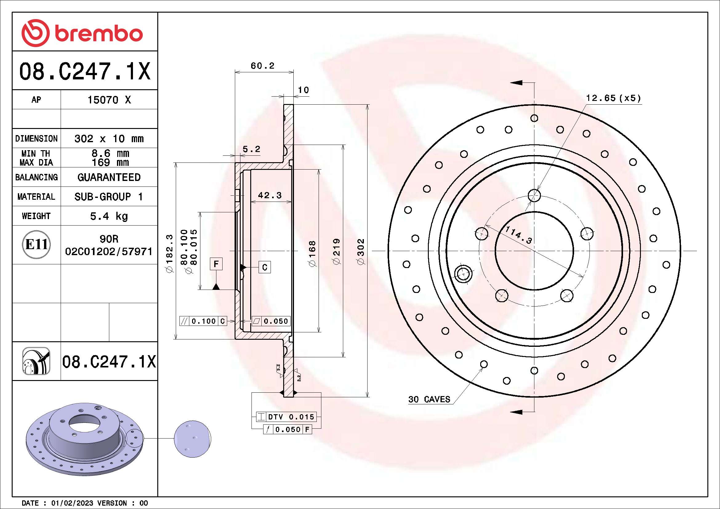 Тормозной диск xtra line - xtra BREMBO 08.C247.1X
