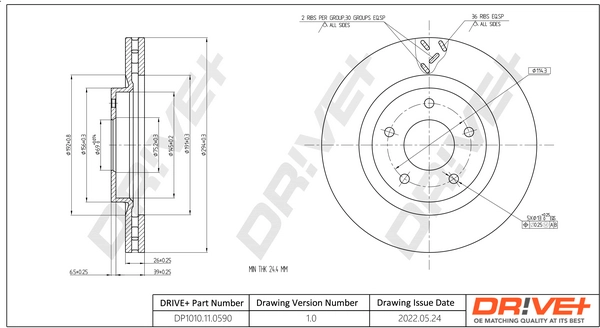 Тормозной диск DR!VE+ DP1010.11.0590