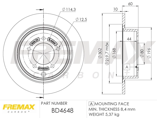 Тормозной диск FREMAX BD-4648