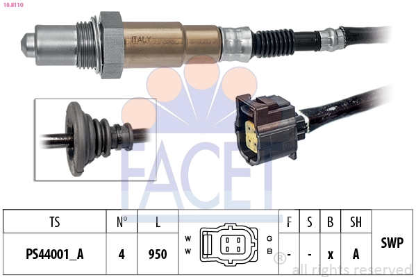 Лямбда-зонд made in italy - oe equivalent FACET 10.8110