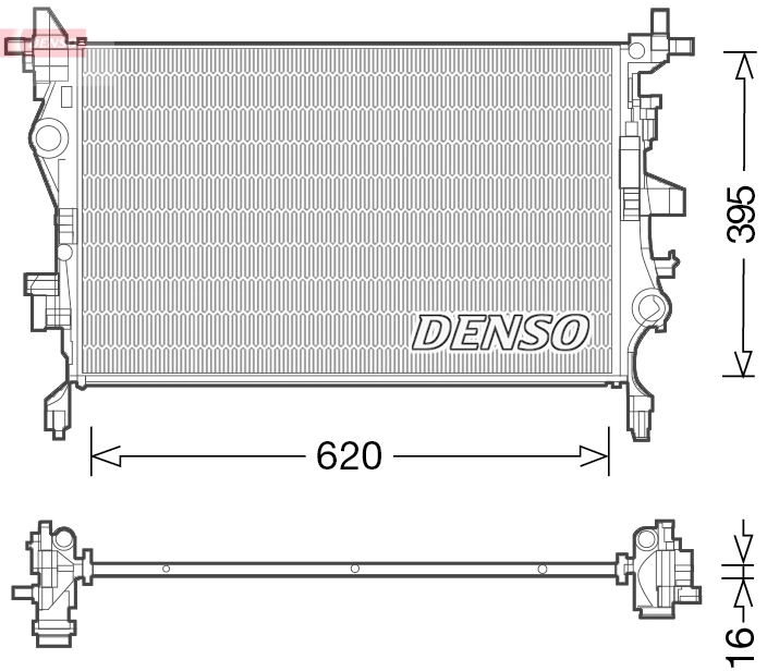 Радиатор охлаждение двигателя DENSO DRM06036