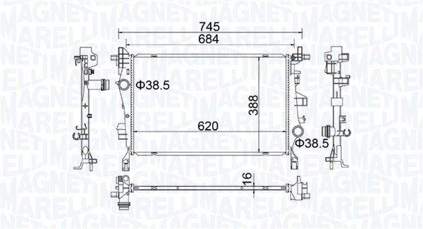 Радиатор охлаждение двигателя MAGNETI MARELLI 350214400000