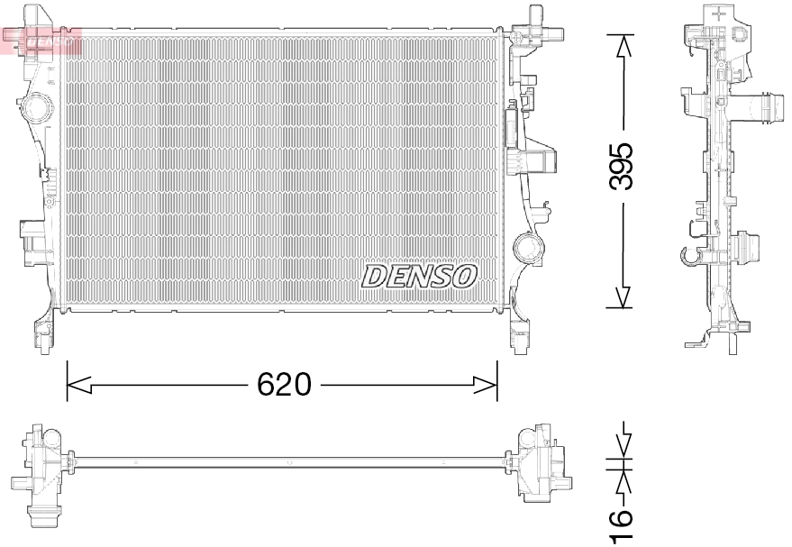 Радиатор охлаждение двигателя DENSO DRM09044