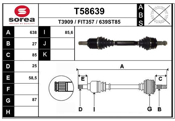 Приводной вал EAI T58639