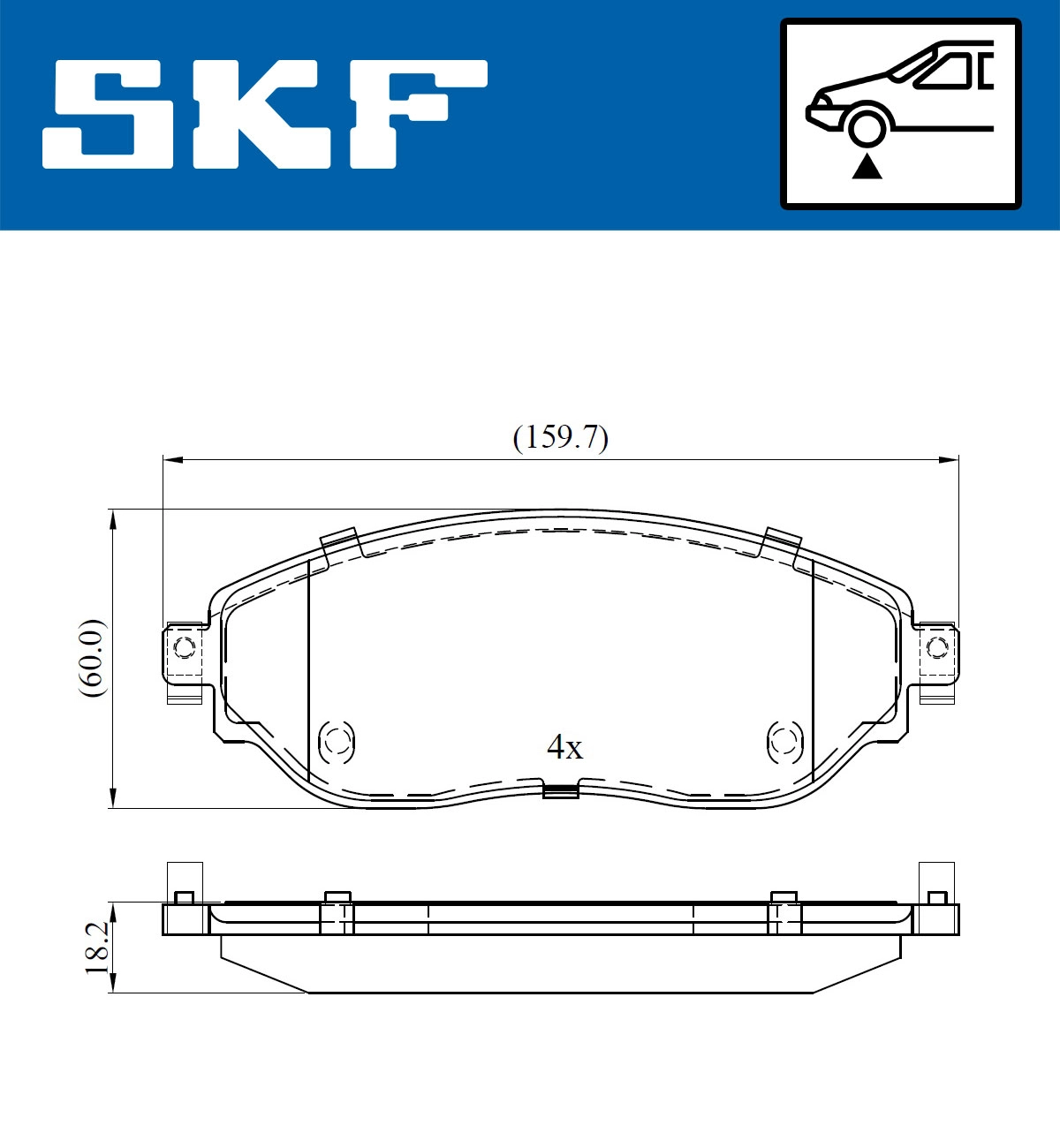Комплект тормозных колодок дисковый тормоз SKF VKBP 80012