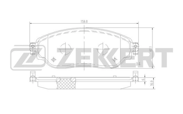 Комплект тормозных колодок дисковый тормоз ZEKKERT BS-1523
