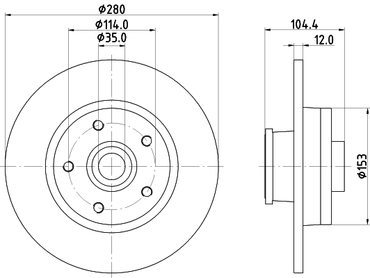 Тормозной диск pro HELLA/BEHR/PAGID 8DD 355 125-281