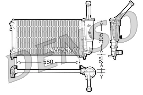 Радиатор охлаждение двигателя DENSO DRM09106