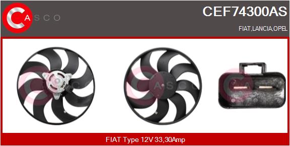 Вентилятор охлаждение двигателя brand new hq CASCO CEF74300AS