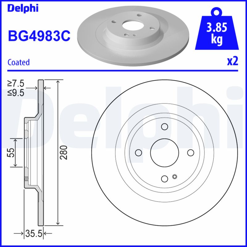 Тормозной диск DELPHI BG4983C
