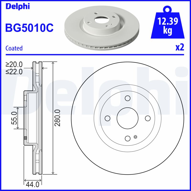 Тормозной диск DELPHI BG5010C