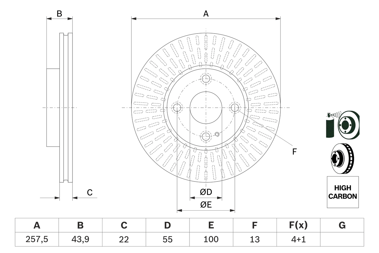 Тормозной диск BOSCH 0 986 479 E56
