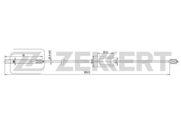 Тросик cтояночный тормоз ZEKKERT BZ-1304