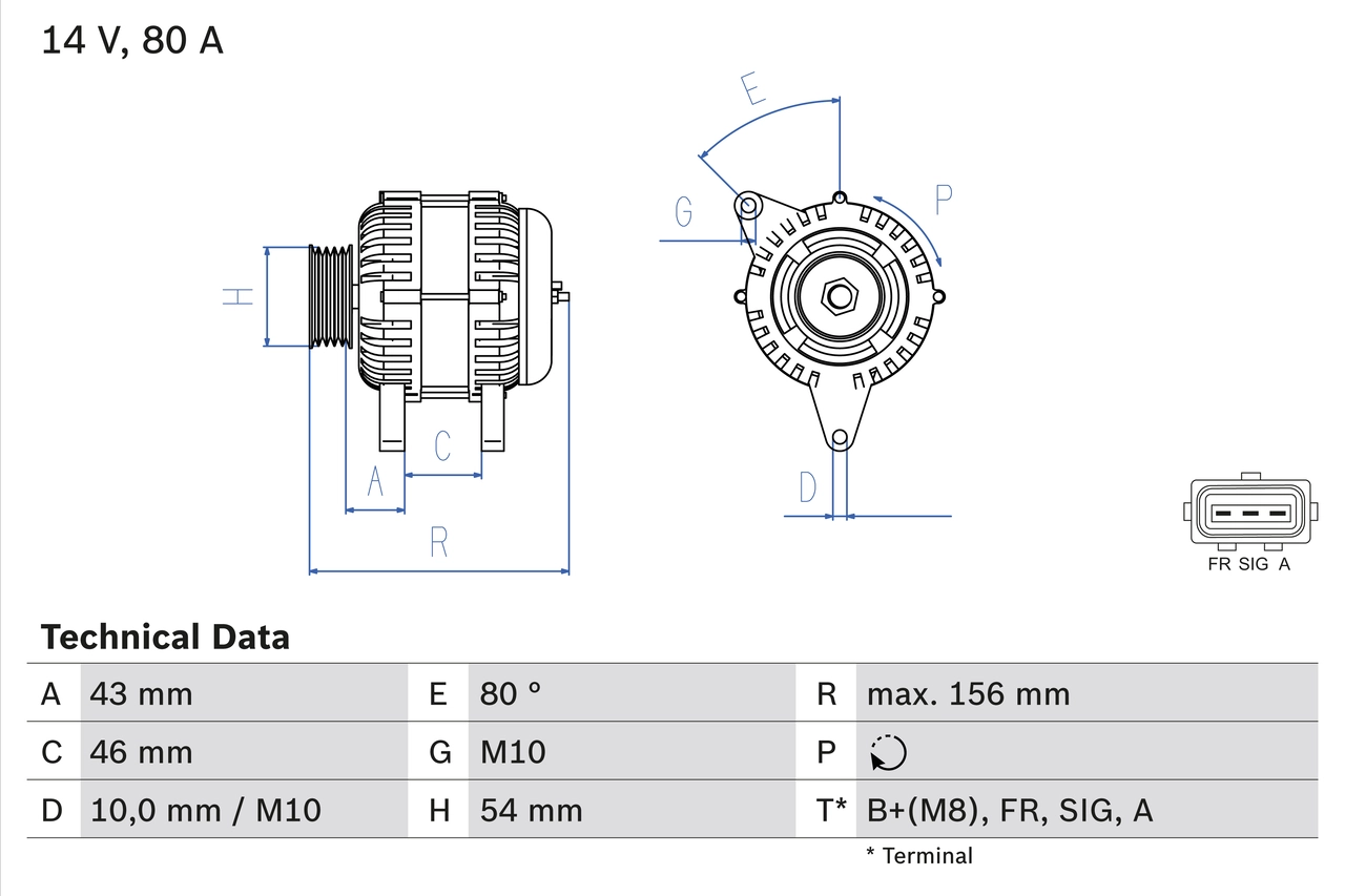 Генератор BOSCH 0 986 049 151
