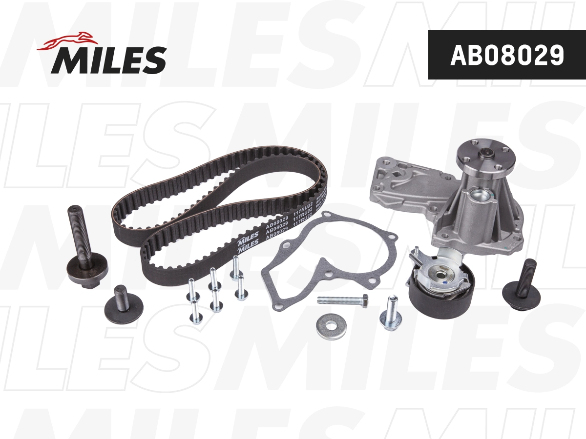 Водяной насос + комплект зубчатого ремня MILES AB08029
