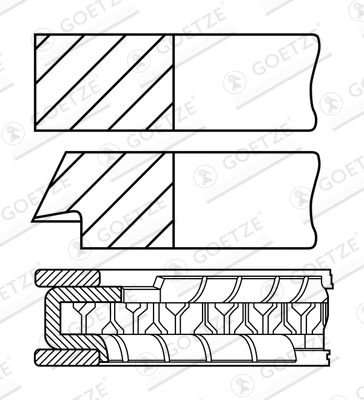 Комплект поршневых колец GOETZE ENGINE 08-141307-30