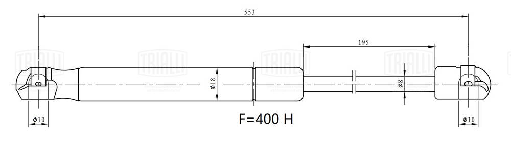 Газовая пружина крышка багажник TRIALLI GS 2504