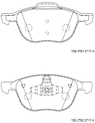 Комплект тормозных колодок дисковый тормоз ASIMCO KD3726