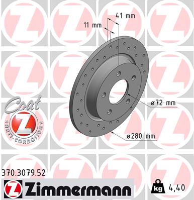Тормозной диск sport brake disc z ZIMMERMANN 370.3079.52