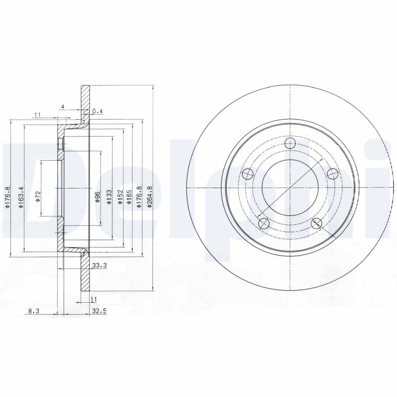 Тормозной диск DELPHI BG4025C