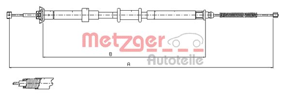 Тросик cтояночный тормоз METZGER 12.0702