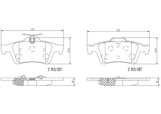 Комплект тормозных колодок дисковый тормоз prime line - ceramic BREMBO P24148N