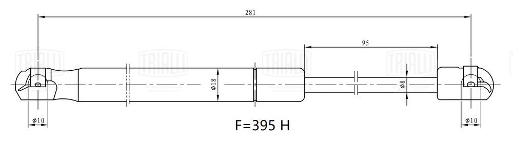 Газовая пружина крышка багажник TRIALLI GS 2505