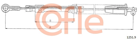 Тросик cтояночный тормоз COFLE 1251.9