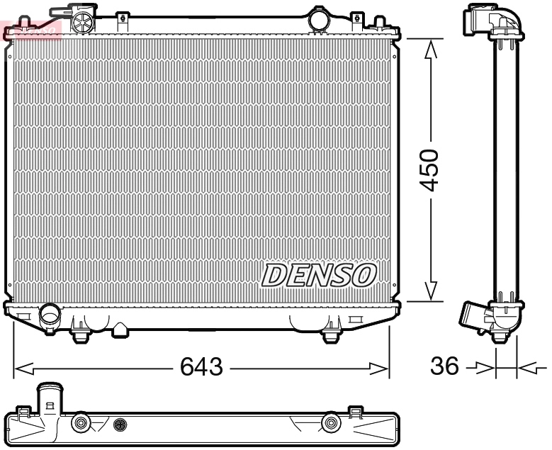 Радиатор охлаждение двигателя DENSO DRM44047