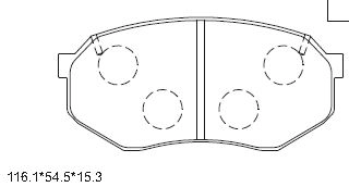Комплект тормозных колодок дисковый тормоз ASIMCO KD2743