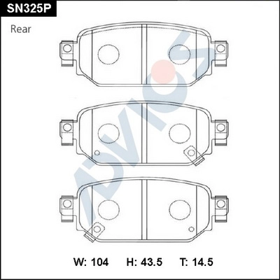 Комплект тормозных колодок дисковый тормоз ADVICS SN325P