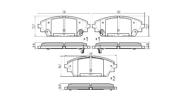 Комплект тормозных колодок дисковый тормоз FREMAX FBP-1954