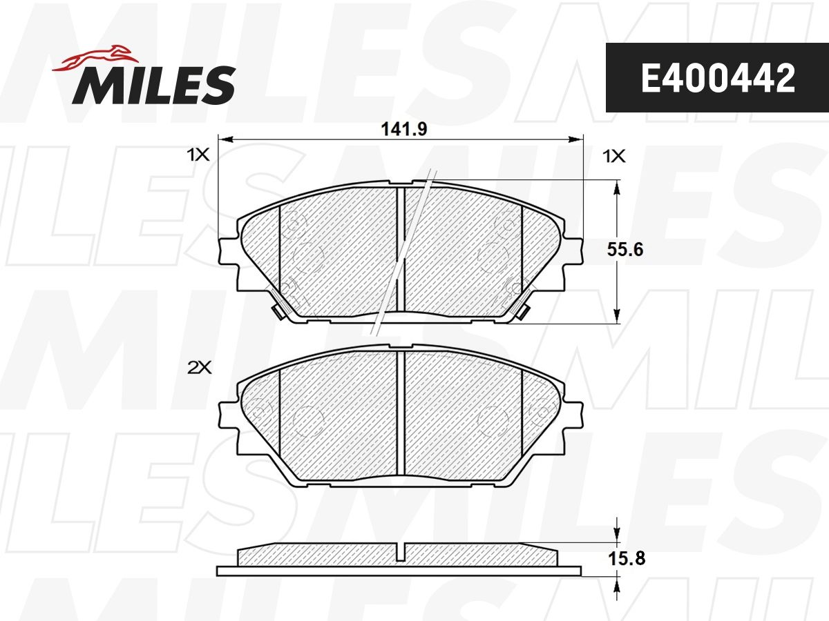 Комплект тормозных колодок дисковый тормоз MILES E400442