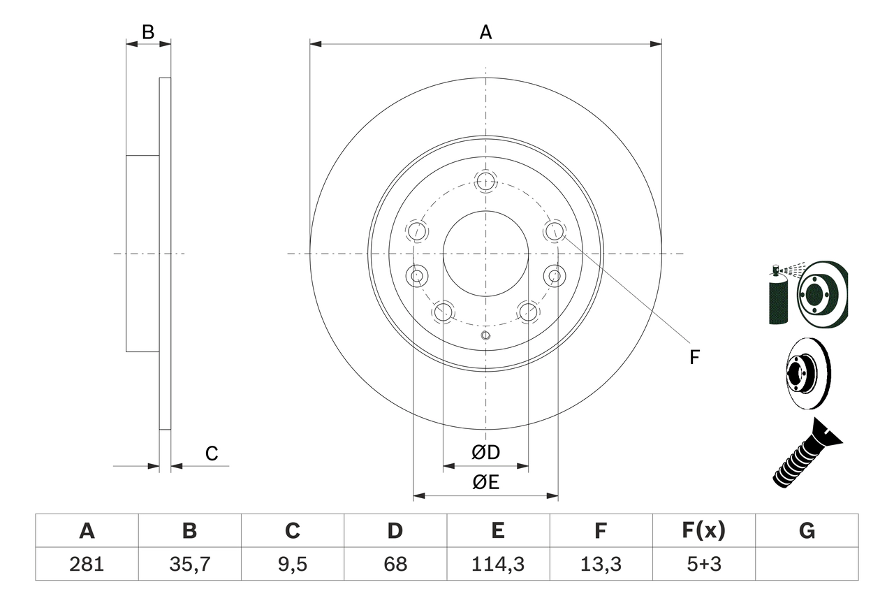 Тормозной диск BOSCH 0 986 479 E55